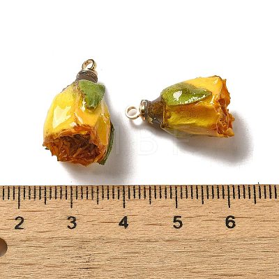 Preserved Rose with Golden Alloy Pendants LS-FIND-M010-01C-1
