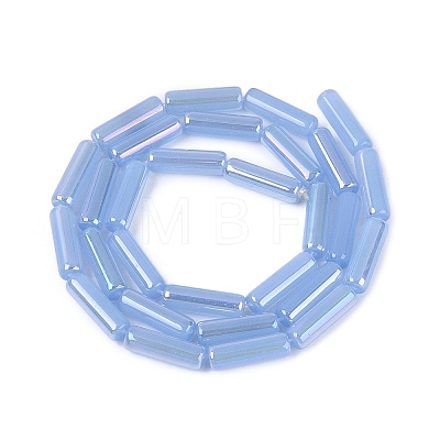 Electroplate Imitation Jade Glass Beads Strands EGLA-Q132-02A-A02-1