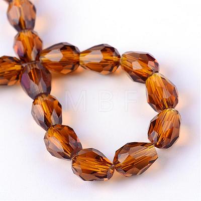 Transparent Glass Bead Strands GLAA-R024-6x8mm-M-1