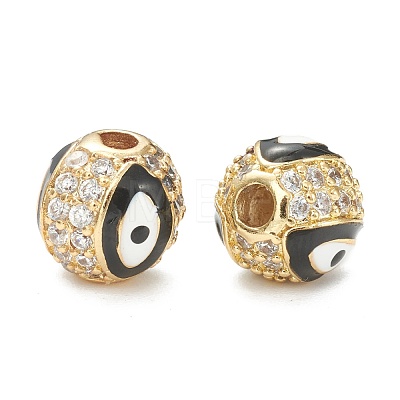 Brass Micro Pave Cubic Zirconia Beads ZIRC-A019-16G-A05-1