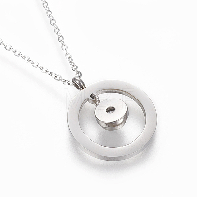 304 Stainless Steel Pendant Necklaces NJEW-O118-23-1