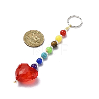 Heart Acrylic Keychains HJEW-JM01373-1