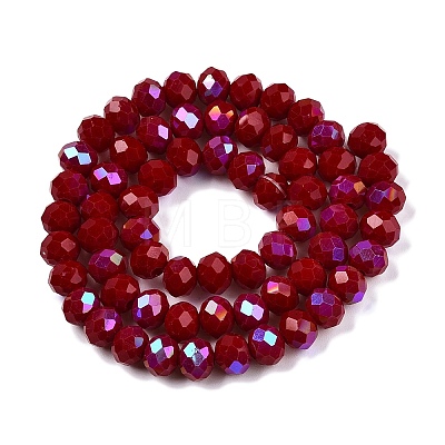 Electroplate Opaque Solid Color Glass Beads Strands EGLA-A044-P8mm-L02-1