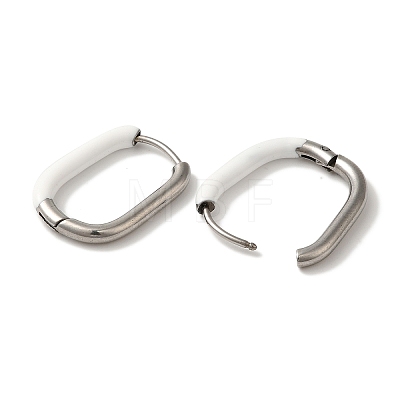 304 Stainless Steel & Enamel Hoop Earrings for Women EJEW-S237-14P-E-1