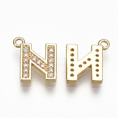 Brass Cubic Zirconia Charms KK-S348-330N-1