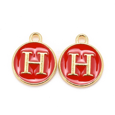 Golden Plated Alloy Enamel Charms X-ENAM-S118-03H-1