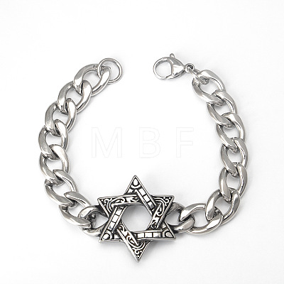 Punk & Viking 304 Stainless Steel Link Bracelets FS-WG44D5C-02-1
