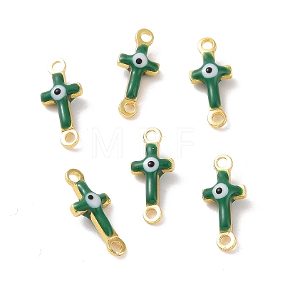 Brass Enamel Connector Charms KK-J302-08G-05-1