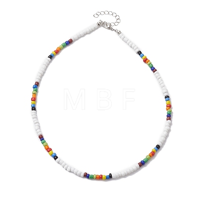Bohemia Glass Seed Beaded Necklaces NJEW-JN04780-1