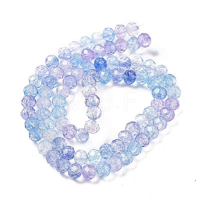 Transparent Crackle Glass Beads Strands CCG-L050-01B-08-1