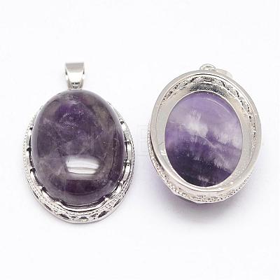 Natural Amethyst Pendants G-D851-42-1