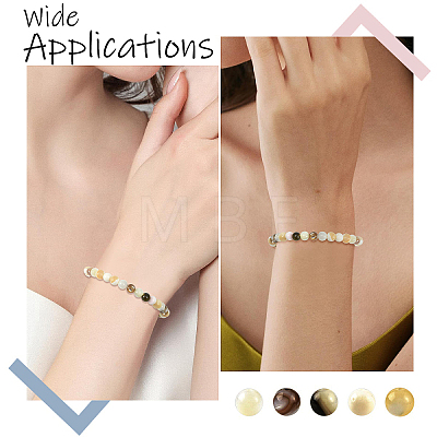 100Pcs 5 Styles Natural White Shell & Trochid Shell & Freshwater Shell Beads SSHEL-YW0001-17-1