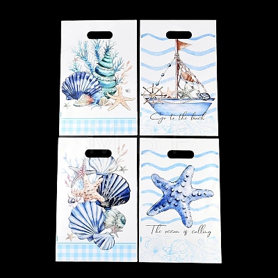 50Pcs Mediterranean Theme OPP Plastic Packaging Bags ABAG-F011-04-1