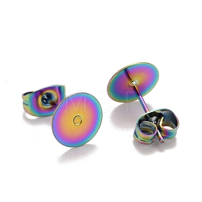Ion Plating(IP) Rainbow Color 304 Stainless Steel Stud Earring Findings STAS-K238-02C-1