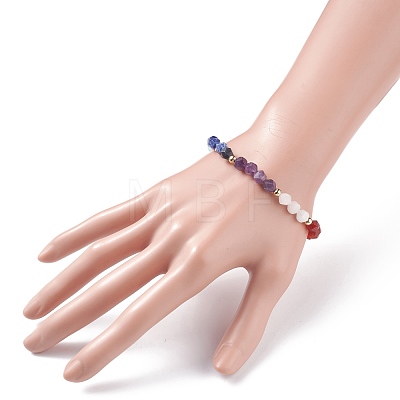 Chakra Theme Natural Stone Beads Stretch Bracelets for Girl Women BJEW-JB07244-1