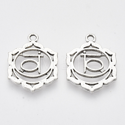 Tibetan Style Alloy Pendants TIBEP-S319-049D-RS-1