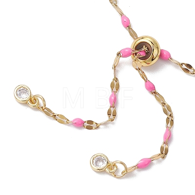 304 Stainless Steel Enamel Dapped Chains Slider Bracelets Making AJEW-JB01293-04-1