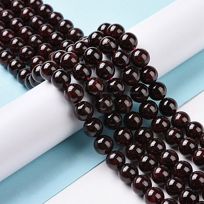 Natural Garnet Round Beads Strands LS-G-A025-02-1