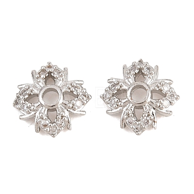 Brass Clear Cubic Zirconia Beads KK-B186-05P-1