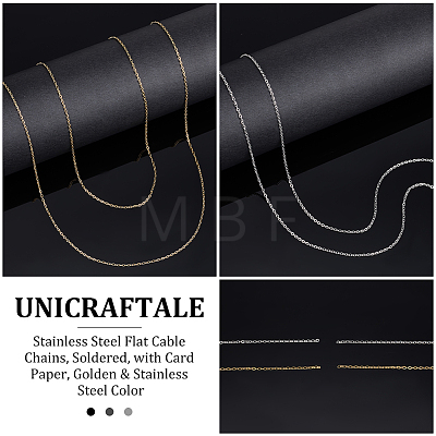 Unicraftale 10M 2 Color 304 Stainless Steel Flat Cable Chains CHS-UN0001-21-1