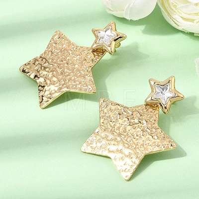 304 Stainless Steel Rhinestone Stud Earrings SA-CBAF6AD-24G-1