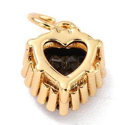 Real 18K Gold Plated Brass Inlaid Cubic Zirconia Charms ZIRC-L100-074G-05-1
