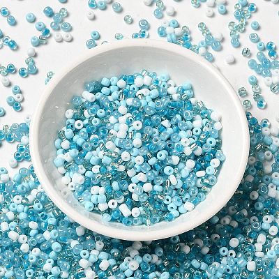 Opaque & Transparent Inside Colours Glass Seed Beads SEED-F004-01B-1