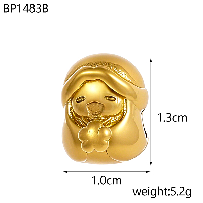 Children's Day 304 Stainless Steel European Beads STAS-OY019-63G-02-1
