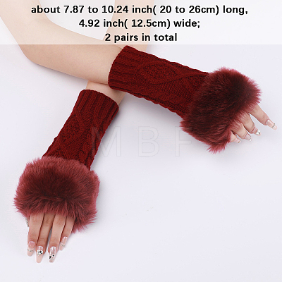 Polyacrylonitrile Fiber Yarn Knitting Fingerless Gloves COHT-PW0001-15D-1