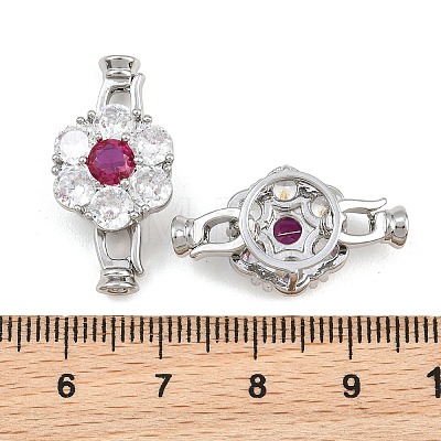 Brass Pave Cubic Zirconia Fold Over Clasps CU-CBAA6E8-13P-1