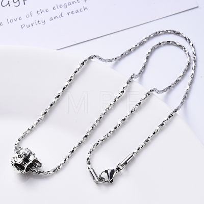 304 Stainless Steel Coreana Chain Necklace NJEW-S420-006B-P-1
