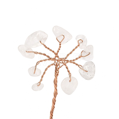 Natural Quartz Crystal Chips Tree of Life Decorations DJEW-P022-01B-03-1