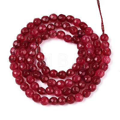 Dyed Natural White Jade Beads Strands G-T139-4mm-60-09-1
