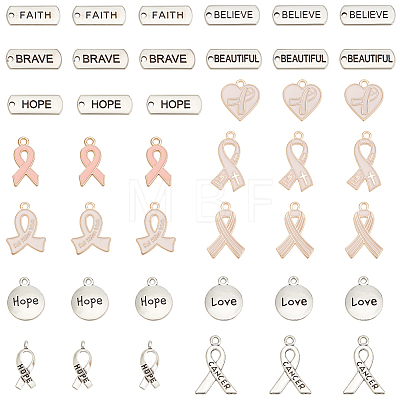   140pcs 14 style Awareness Ribbon Theme Zinc Alloy Pendants FIND-PH0018-24-1