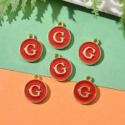 Golden Plated Alloy Enamel Charms ENAM-S118-03G-1