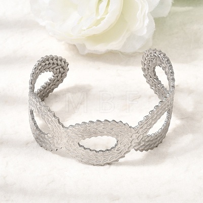 25.5MM 304 Stainless Steel Hollow Leaf Wide Cuff Bangles for Women SA-CBAB767-29P-1