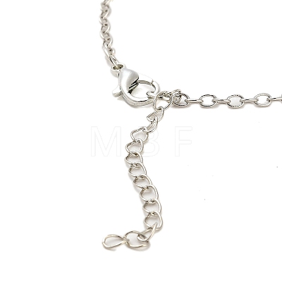 Zinc Alloy with Leather Pendant Necklces NJEW-Z034-01A-P-1