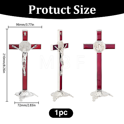 Alloy Enamel Saint Benedict Crucifix Display Decorations AJEW-WH0752-416B-1