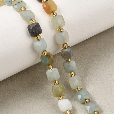 Natural Flower Amazonite Beads Strands GG-CBA96AE-A07-6x6mm-1