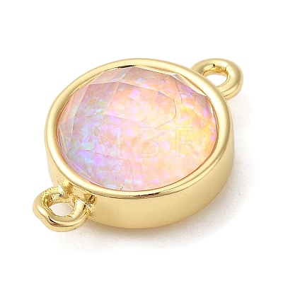 Synthetic Opal Connector Charms KK-S370-05G-03-1