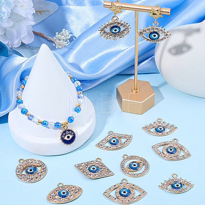 20Pcs 10 Styles Alloy Crystal Rhinestone Pendants ALRI-SC0001-64-1