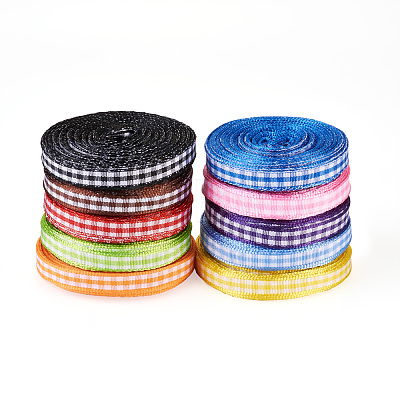 10Rolls 10 Colors Polyester Ribbon OCOR-TA0001-36A-1