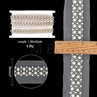 CHGCRAFT Polyester with Plastic Beads Ribbon OCOR-CA0001-16-1