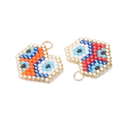 Glass Seed Beaded Pendants PALLOY-MZ01281-1