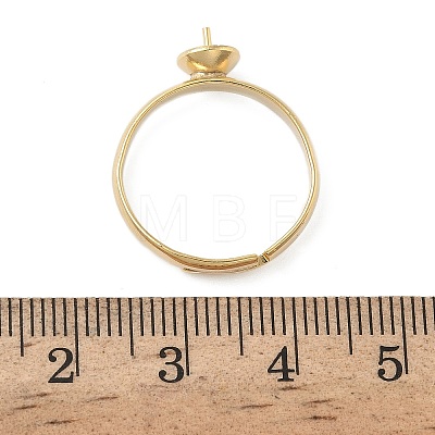 Adjustable Brass Cup Peg Ring Settings For Half-drilled Beads KK-K414-02B-G-1