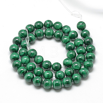 Natural Malachite Beads Strands G-S264-21-10mm-1