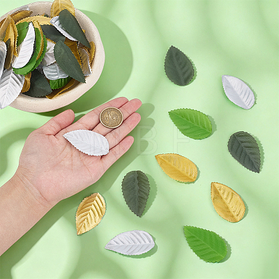 400Pcs 4 Colors Cloth Artificial Leaves DIY-MA0007-15A-1