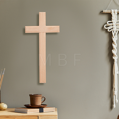 Wooden Cross Hanging Wall Decorations HJEW-WH0036-45-1