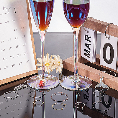 Brass Wine Glass Charm Rings KK-PH0035-80-1