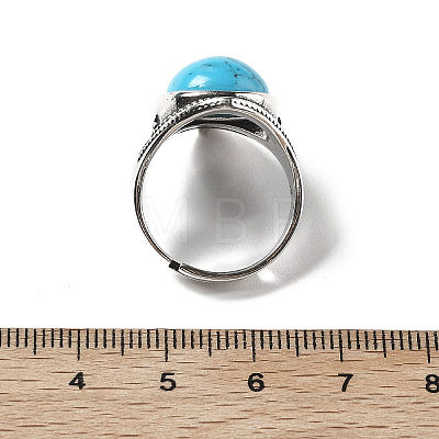 Synthetic Turquoise Adjustable Rings G-P560-03AS-11-1